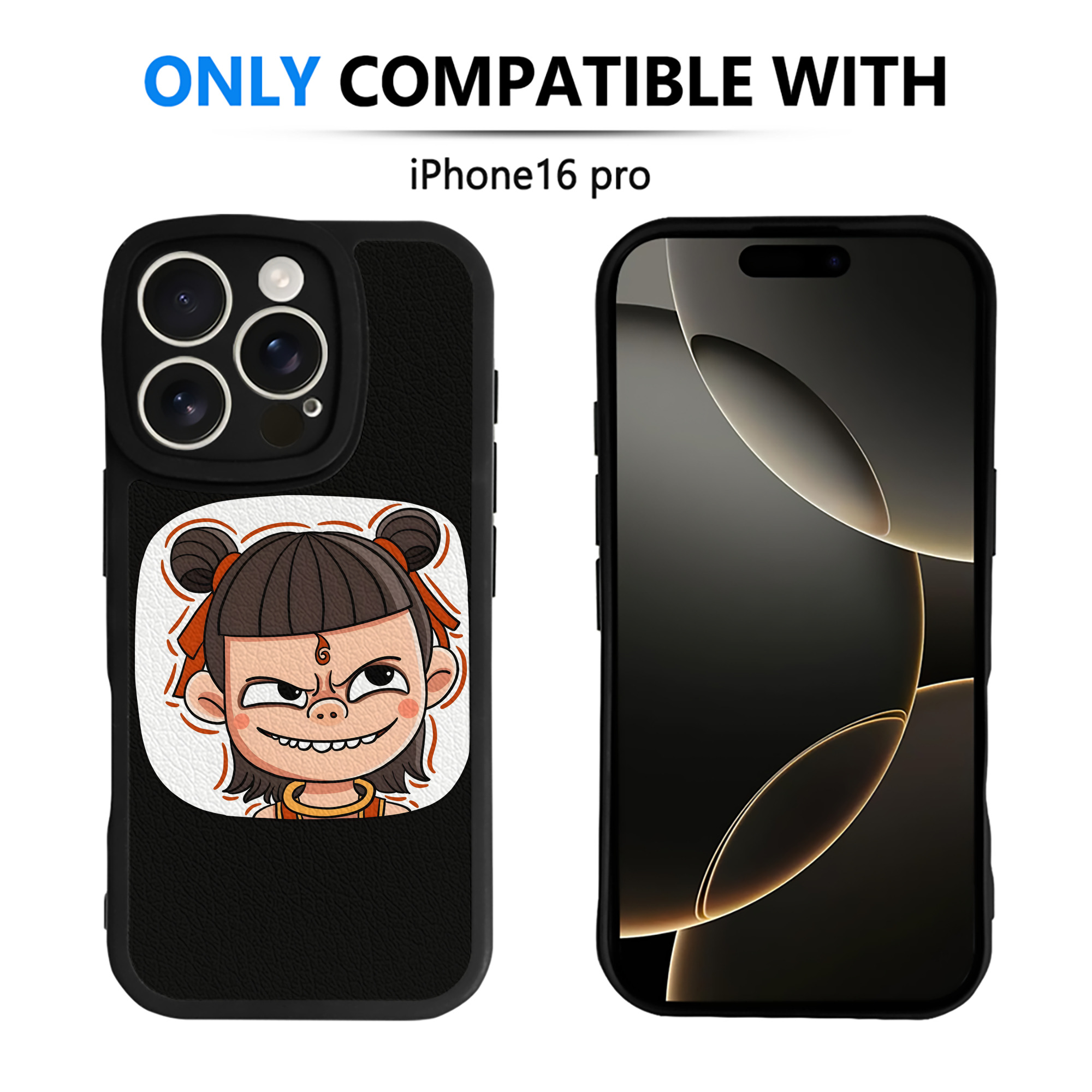 （画像用） Ne Zha 2 ナタ 魔童の大暴れ 【iPhone 16シリーズ対応】シリコンスマホケース（レザー調） 材質：シリコン